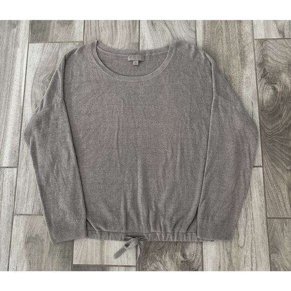 Barefoot Dreams Women's Pullover Sweater Cozychic Lite Size L Gray Scoop Neck - Picture 1 of 8